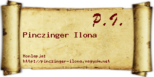 Pinczinger Ilona névjegykártya